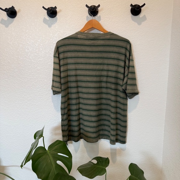Dr. Collectors NWOT Teddy Forever Stripe Tee, size M, Sun-Faded Olive Army - Picture 3 of 7